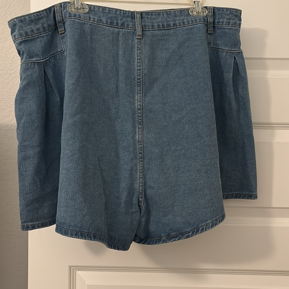 Cider jorts Jean shorts denim SZ 2X plus size baggy oversized light wash NWT - Picture 2 of 16